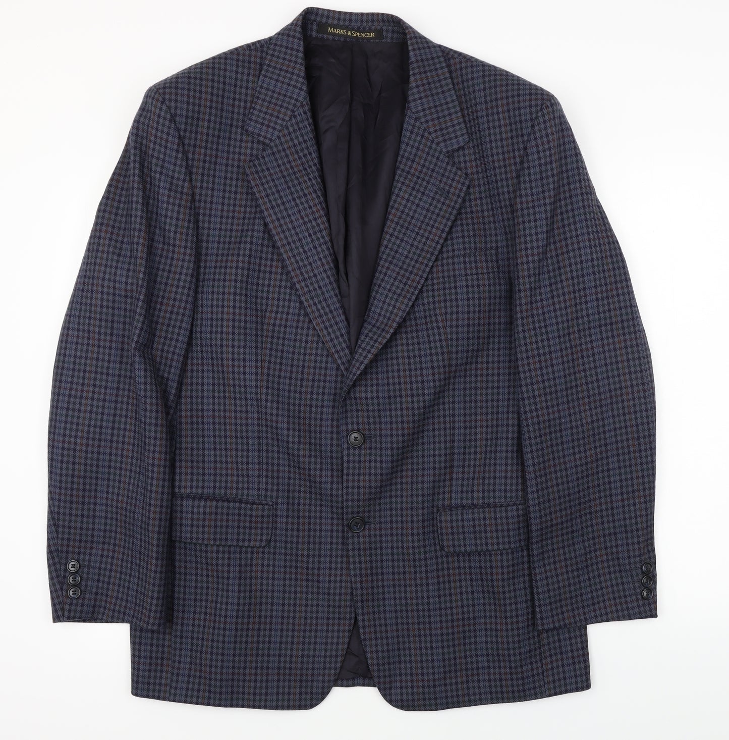 Marks and Spencer  Mens Blue Check  Jacket Blazer Size 40