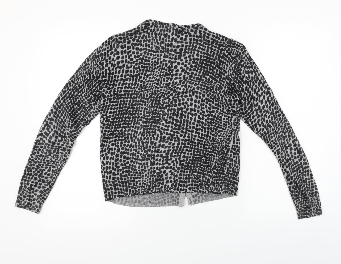 Marks and Spencer  Womens Grey Animal Print  Cardigan Jumper Size 8