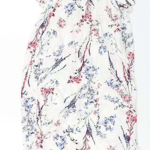 Capsule   Womens White Floral  A-Line  Size 12