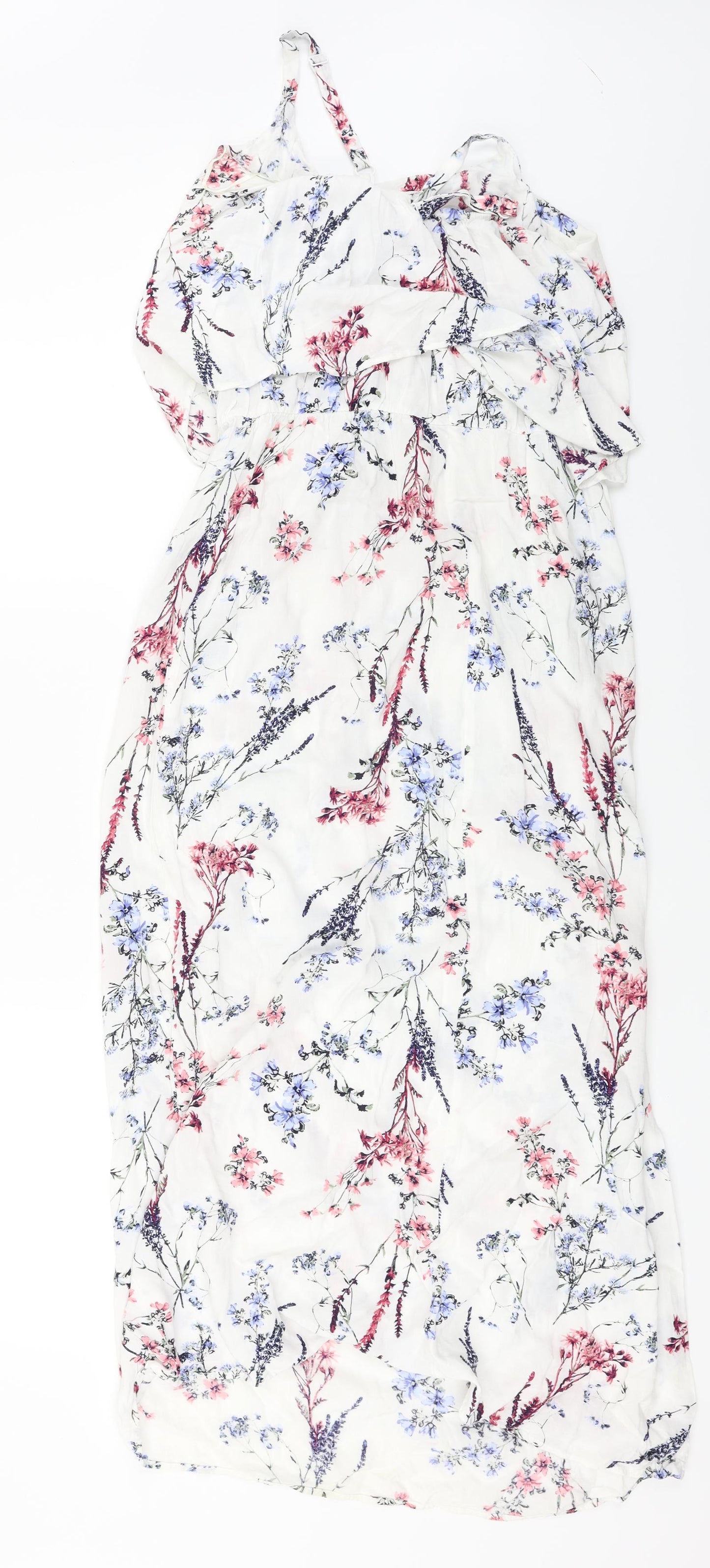 Capsule   Womens White Floral  A-Line  Size 12
