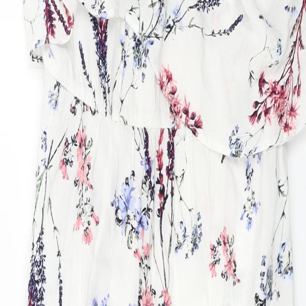 Capsule   Womens White Floral  A-Line  Size 12
