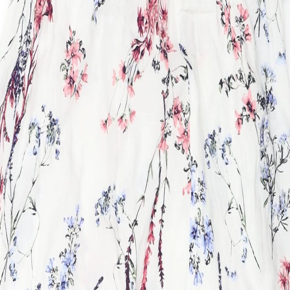 Capsule   Womens White Floral  A-Line  Size 12