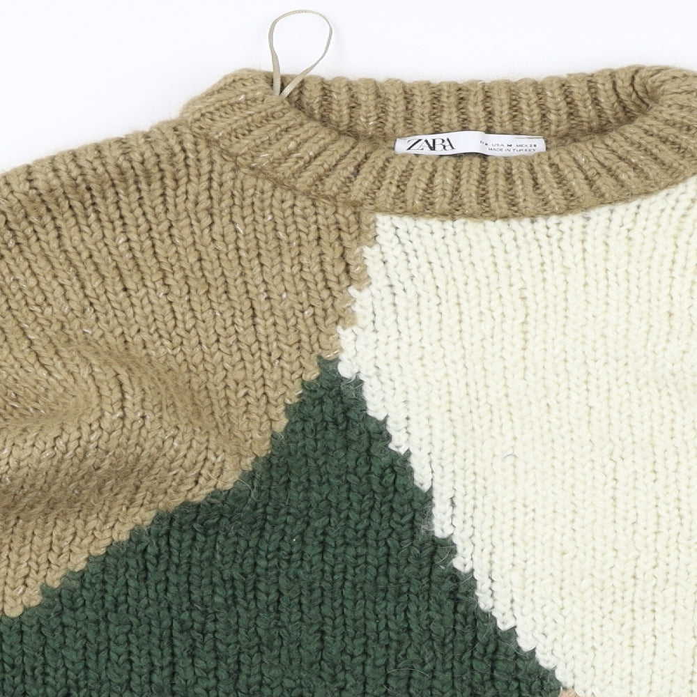 Zara Womens Ivory   Pullover Jumper Size M