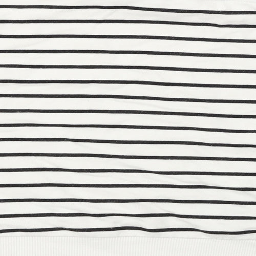 New Look  Womens White Striped  Pullover Jumper Size 12