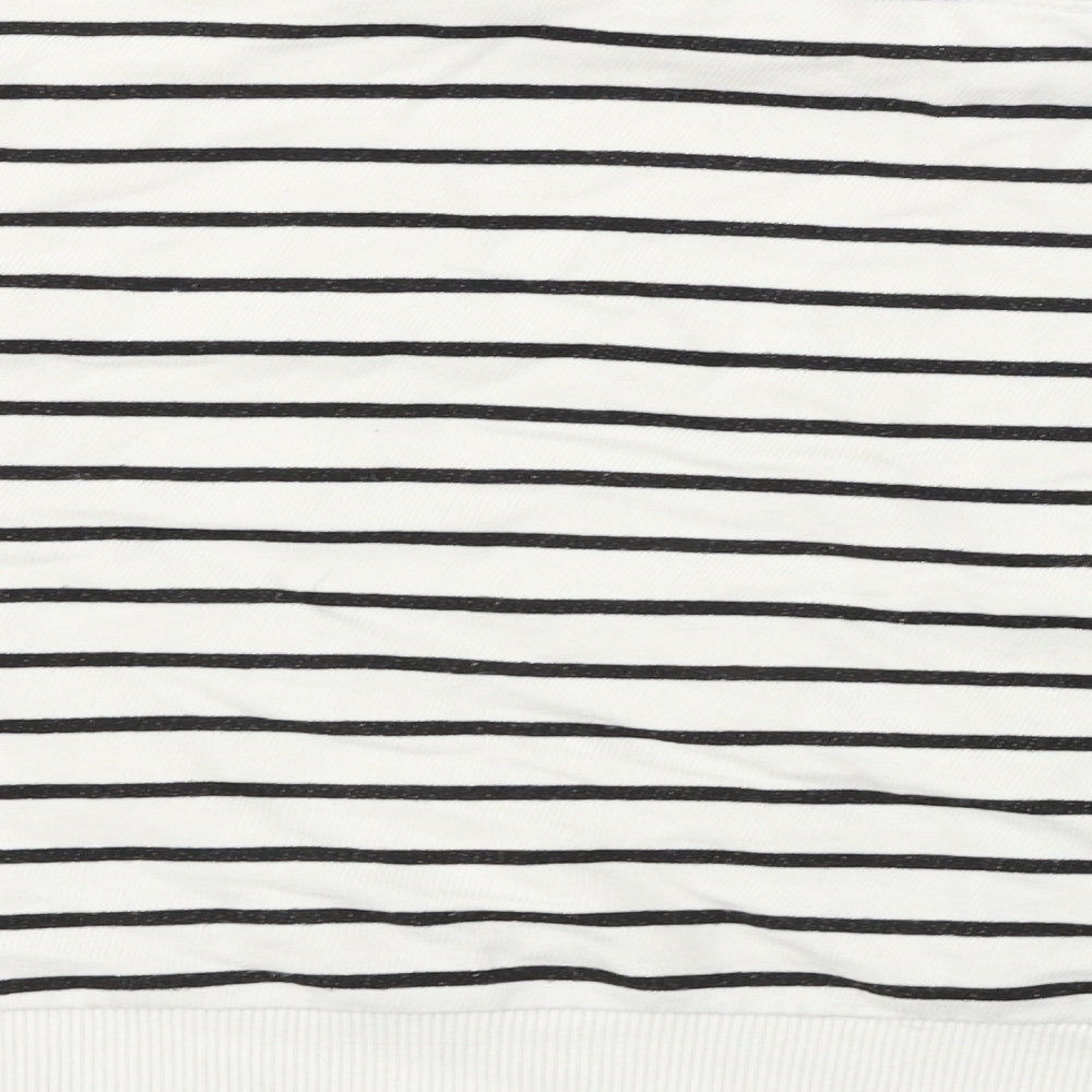 New Look  Womens White Striped  Pullover Jumper Size 12
