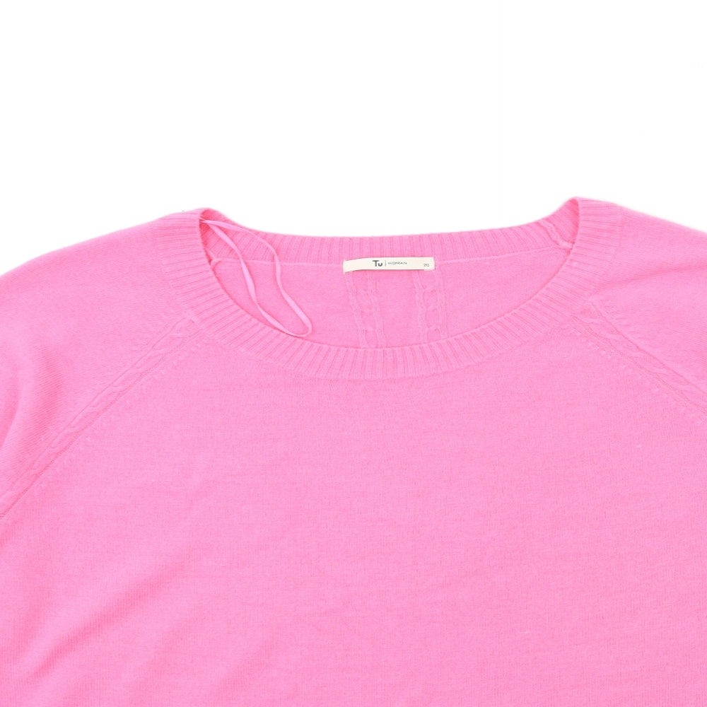 TU Womens Pink  Knit Pullover Jumper Size 20