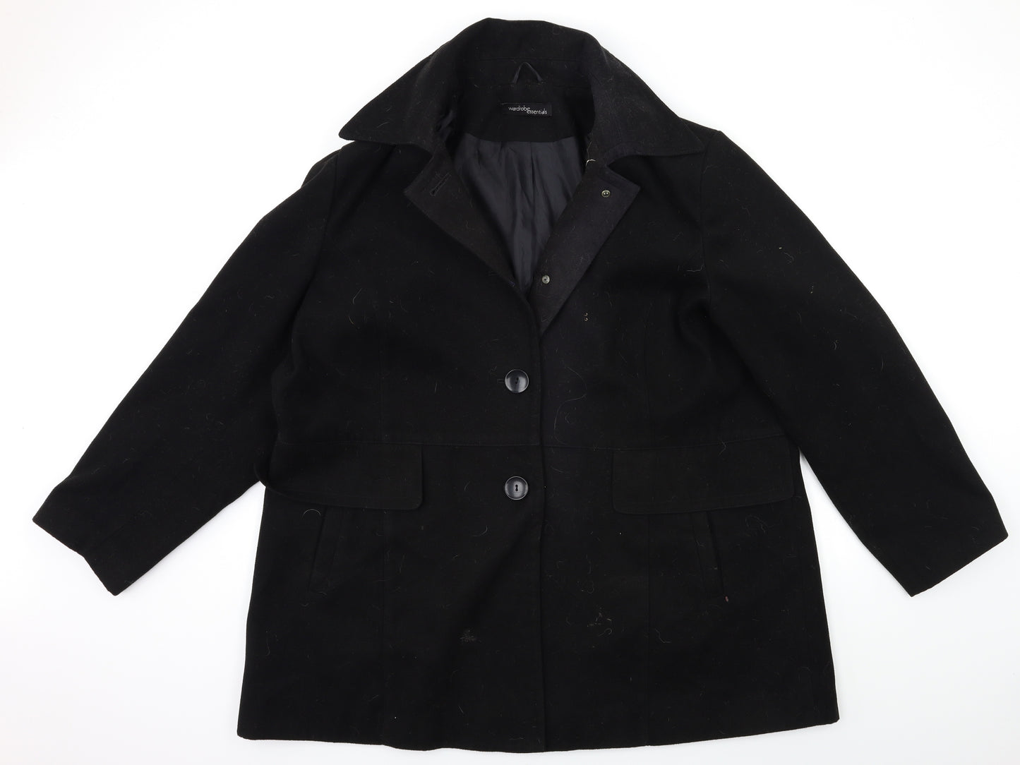 Wardrobe Womens Black   Overcoat Coat Size 24