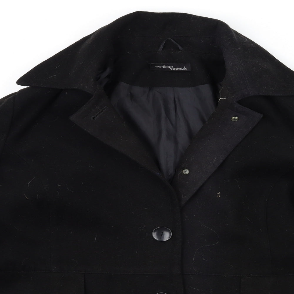 Wardrobe Womens Black   Overcoat Coat Size 24