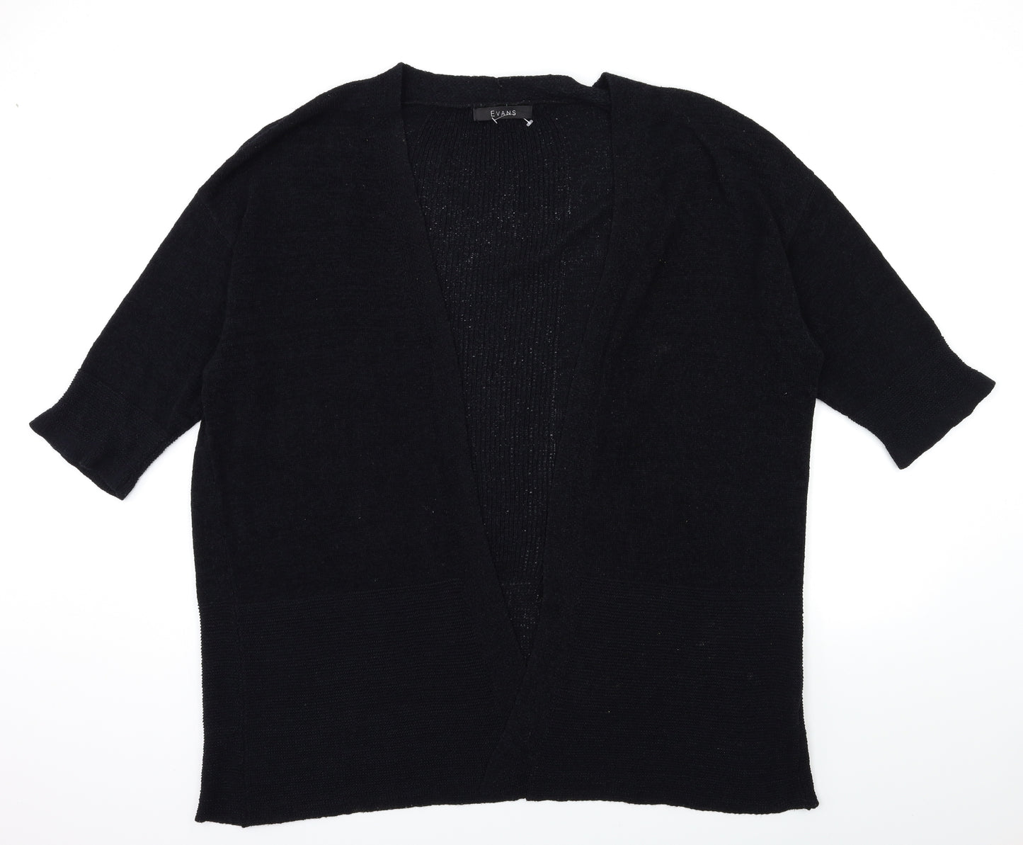 Evans Womens Black  Knit Cardigan Jumper Size 14