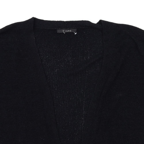 Evans Womens Black  Knit Cardigan Jumper Size 14