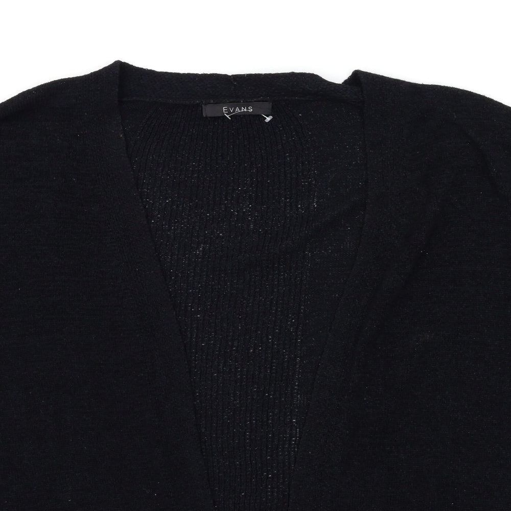 Evans Womens Black  Knit Cardigan Jumper Size 14