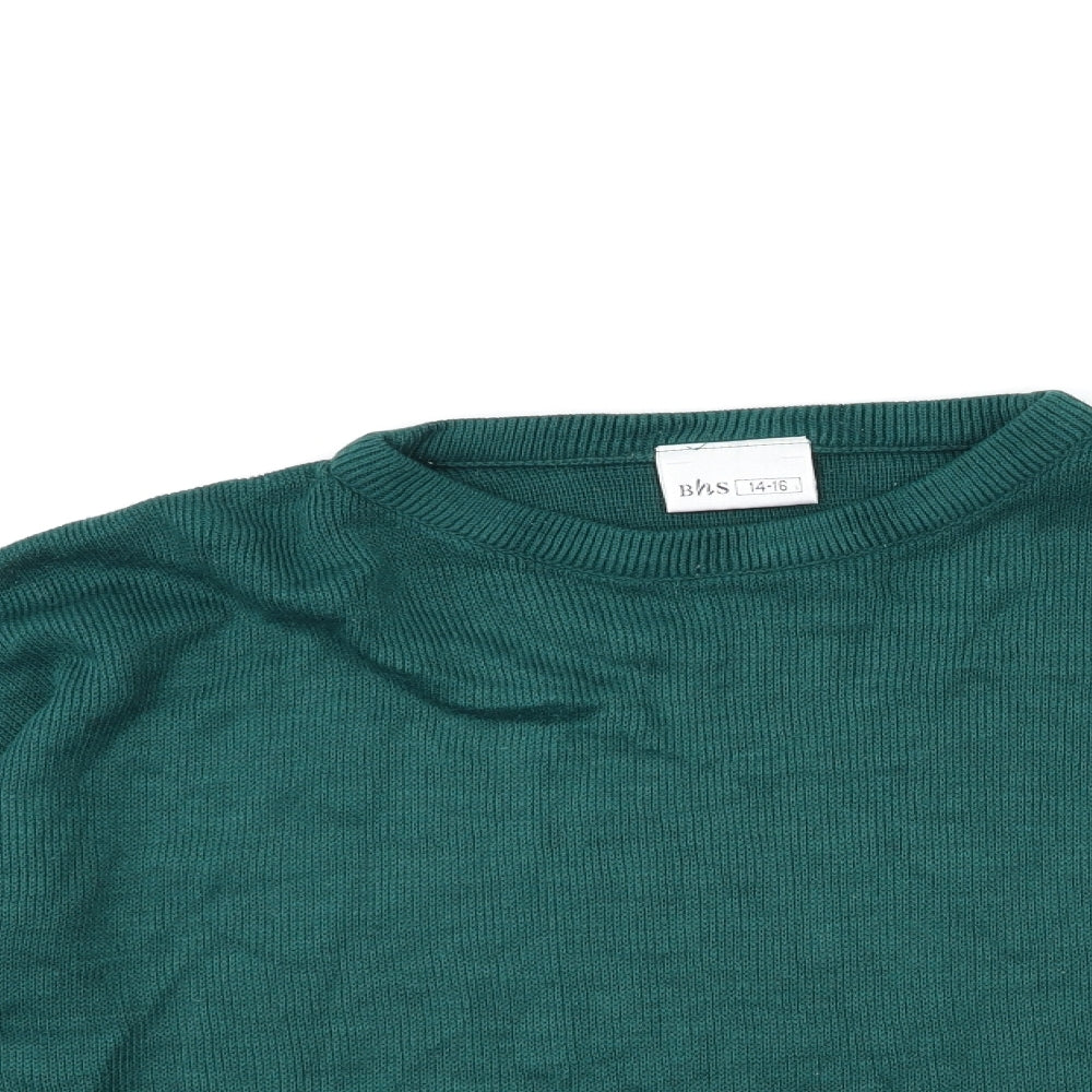 BHS Womens Green  Knit Pullover Jumper Size 14