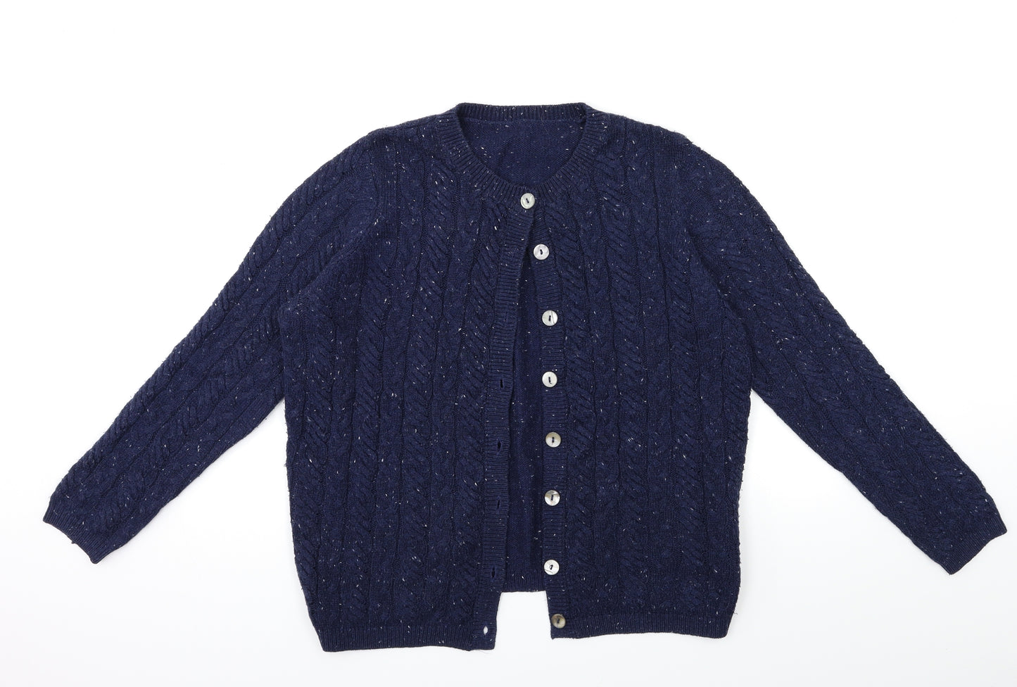 Preworn Womens Blue  Knit Cardigan Jumper Size S
