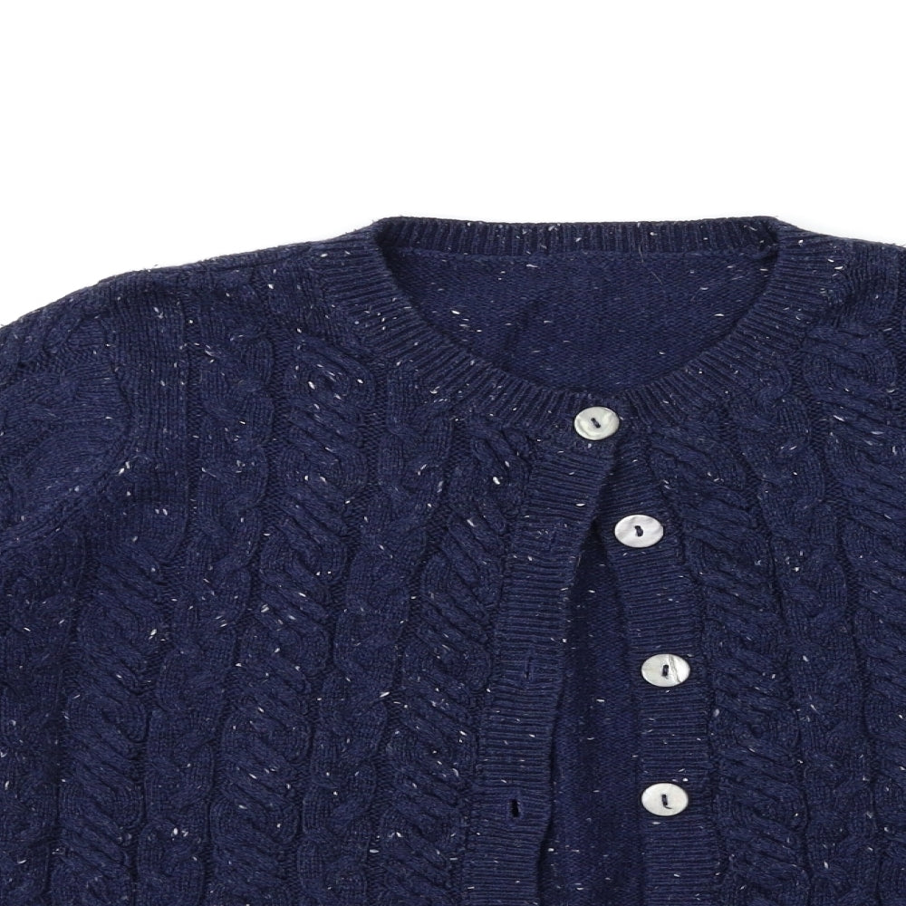 Preworn Womens Blue  Knit Cardigan Jumper Size S