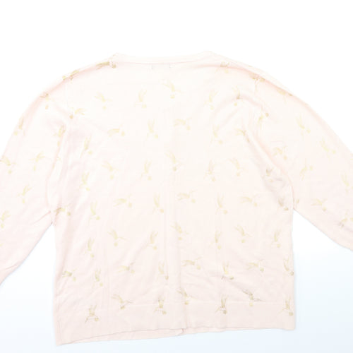 M&Co Womens Pink  Knit Cardigan Jumper Size 20