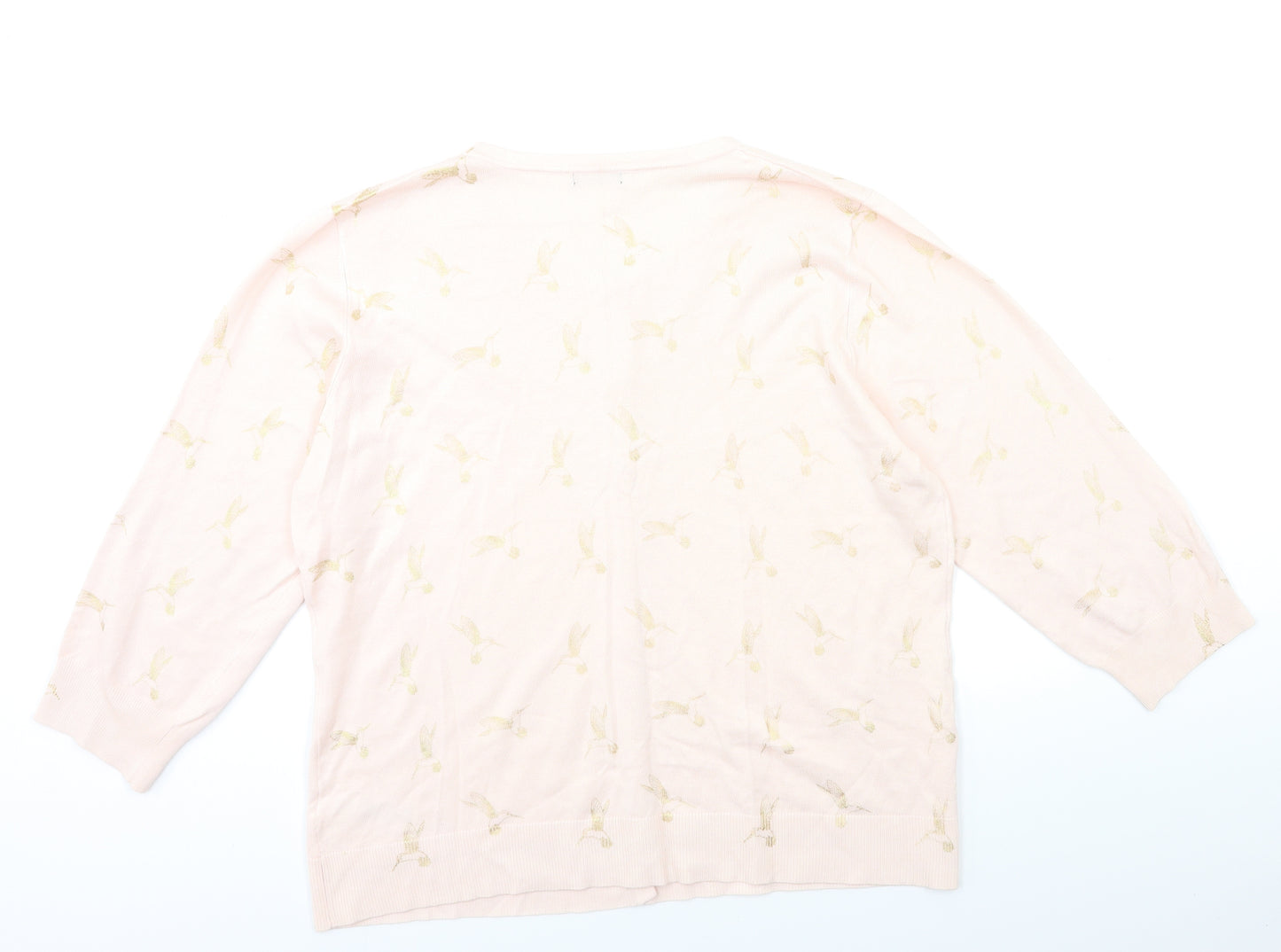 M&Co Womens Pink  Knit Cardigan Jumper Size 20