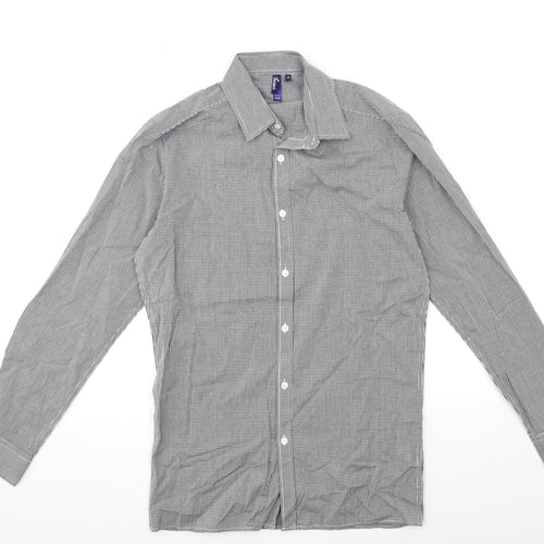 Premier Mens Black Check   Button-Up Size S