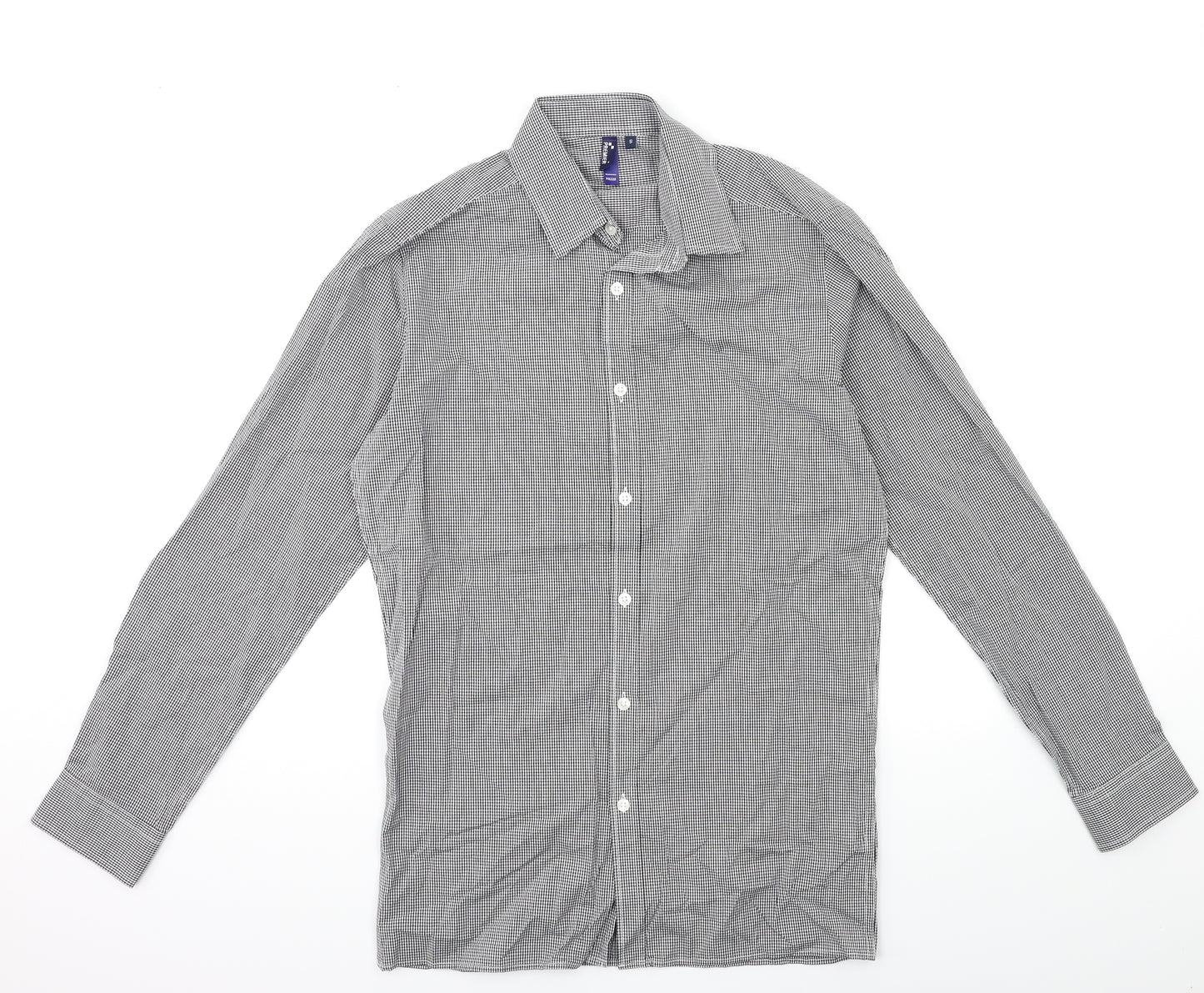 Premier Mens Black Check   Button-Up Size S