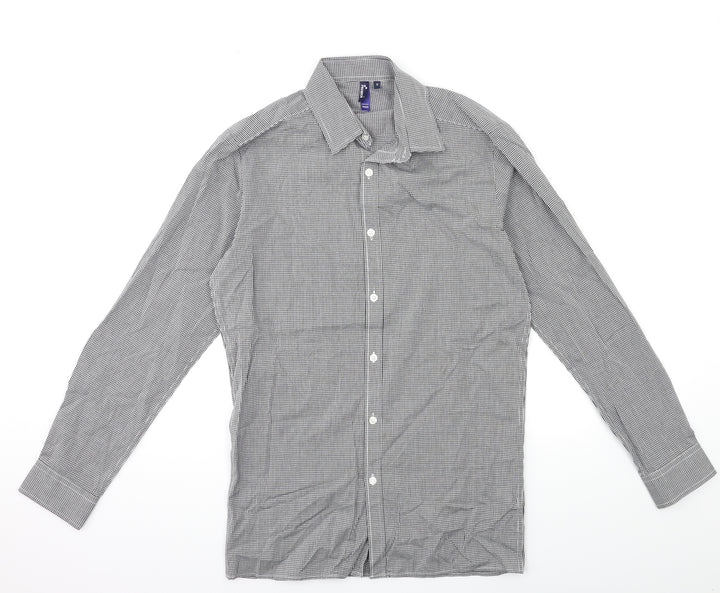 Premier Mens Black Check   Button-Up Size S