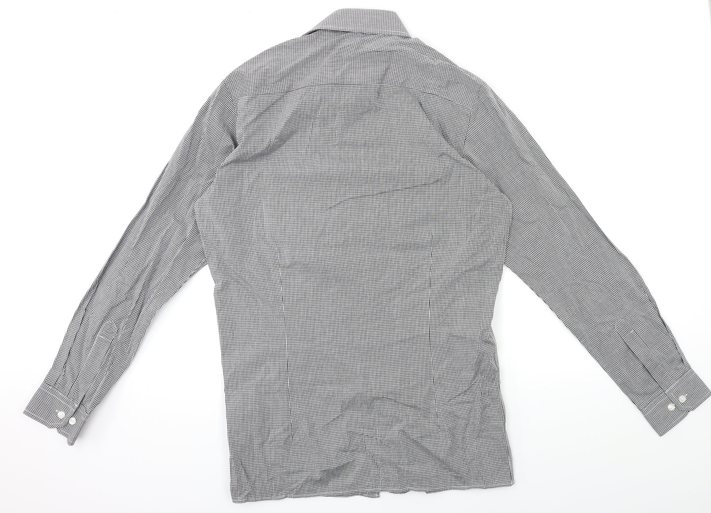 Premier Mens Black Check   Button-Up Size S