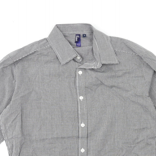Premier Mens Black Check   Button-Up Size S