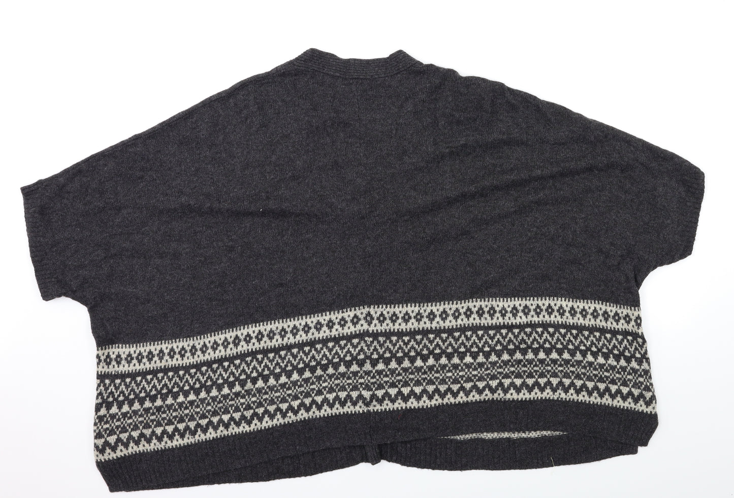 Uniqlo Womens Grey Striped Knit Cardigan Jumper Size M