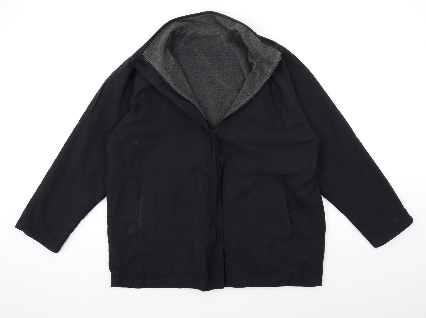 Marks and Spencer Womens Black   Jacket Coat Size 16  - Reversible