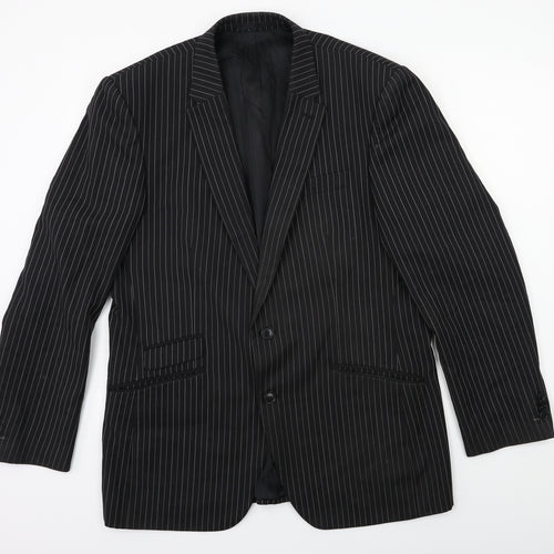 NEXT Mens Black Striped  Jacket Suit Jacket Size 42