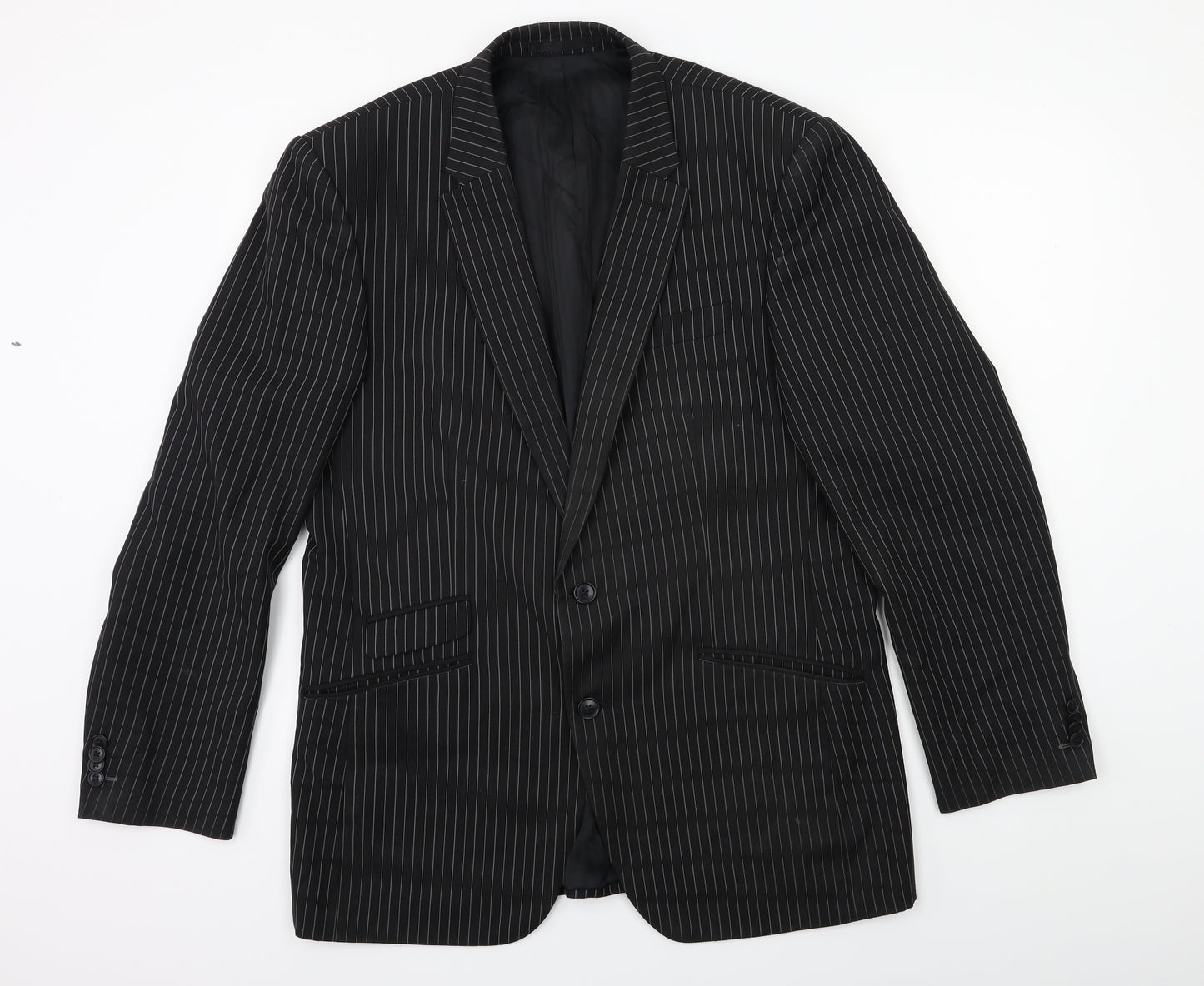 NEXT Mens Black Striped  Jacket Suit Jacket Size 42