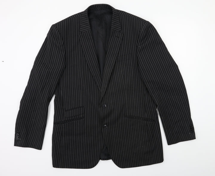 NEXT Mens Black Striped  Jacket Suit Jacket Size 42