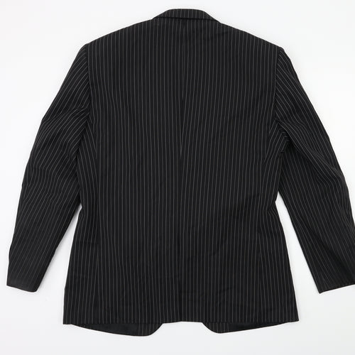 NEXT Mens Black Striped  Jacket Suit Jacket Size 42
