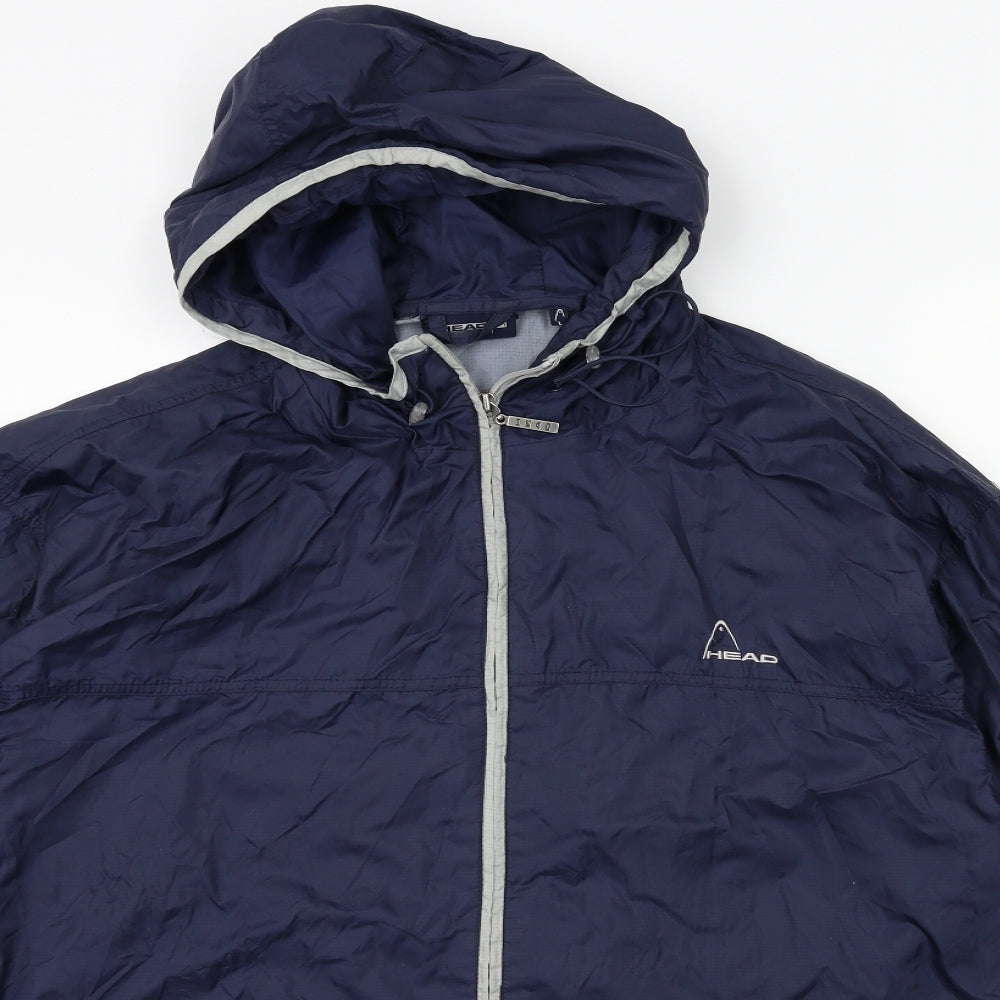 HEAD Mens Blue   Rain Coat Coat Size L