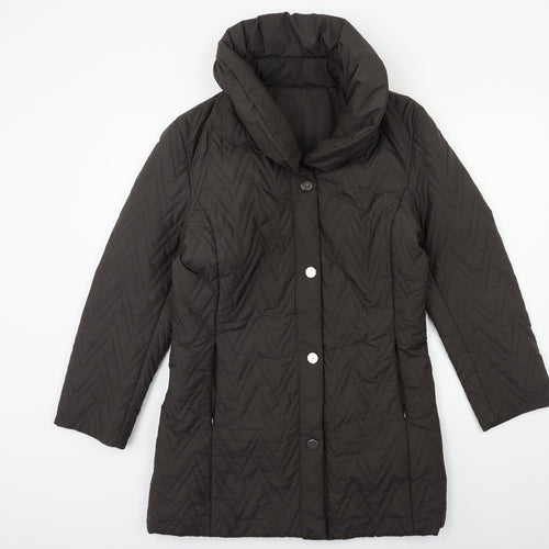 Preworn Womens Grey   Overcoat Coat Size 10