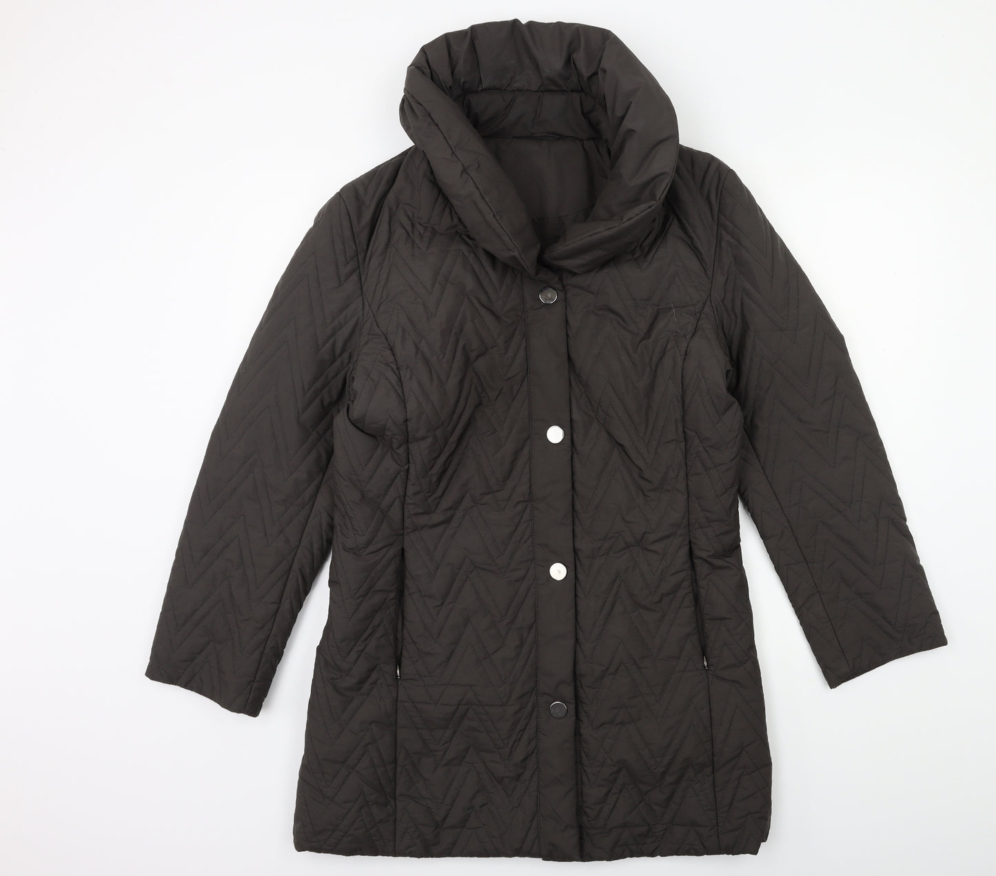 Preworn Womens Grey   Overcoat Coat Size 10