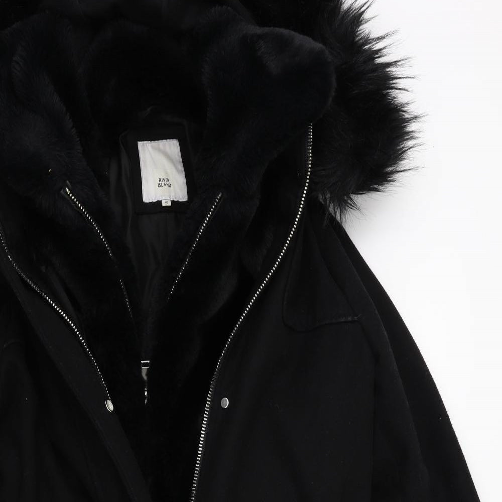 River Island Womens Black   Parka Coat Size 10  - GILET INSIDE