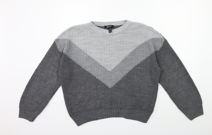 New Look Girls Grey Knit Pullover Jumper Size 14 Years