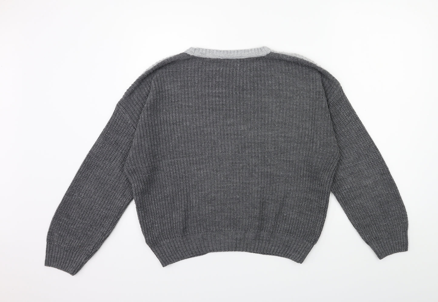 New Look Girls Grey  Knit Pullover Jumper Size 14 Years