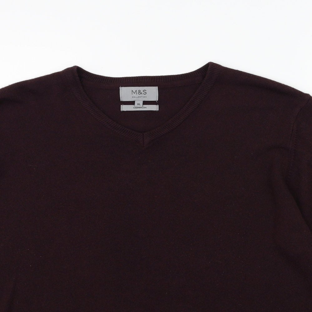 Marks and Spencer Mens Red  Knit Pullover Jumper Size XL