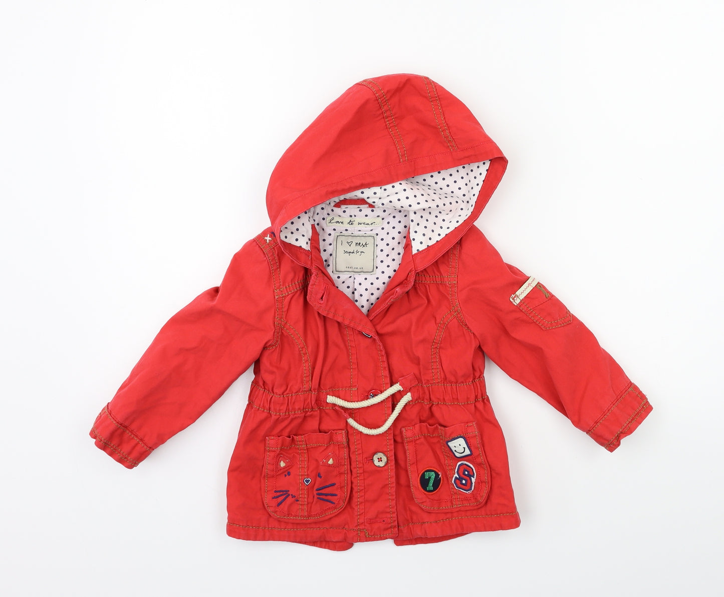 NEXT Baby Red   Parka Coat Size 12-18 Months