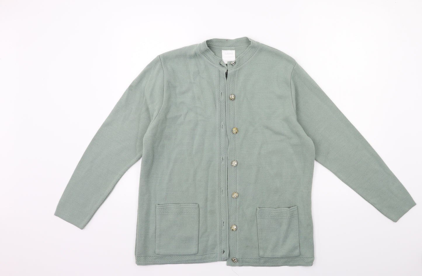 Classic Womens Green  Knit Cape Jumper Size 12