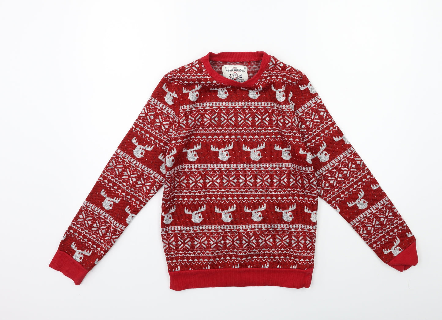 NEXT Boys Red  Knit Pullover Jumper Size 10 Years