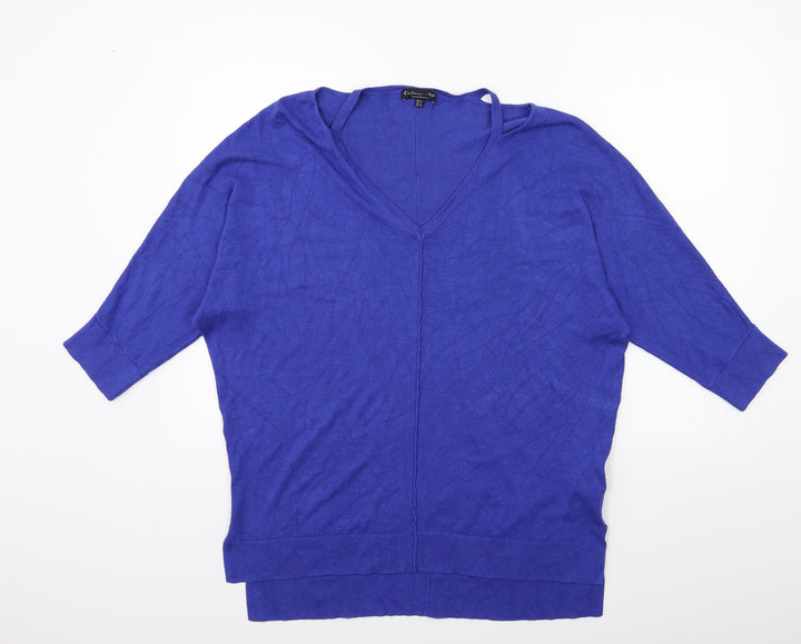 F&F Womens Blue Knit Pullover Jumper Size 12