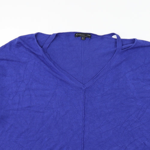 F&F Womens Blue  Knit Pullover Jumper Size 12