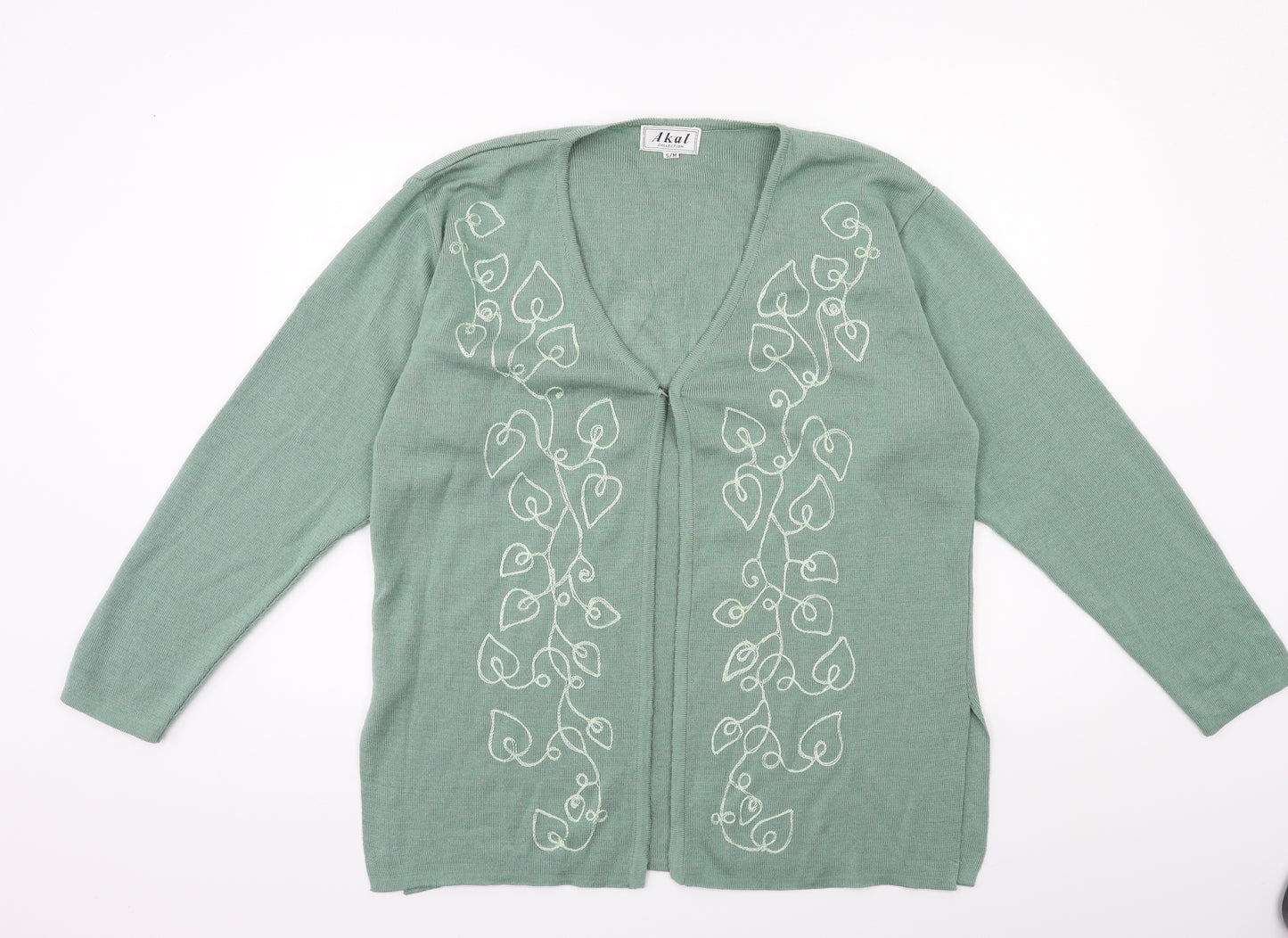 Akal Womens Green  Knit Cardigan Jumper Size S