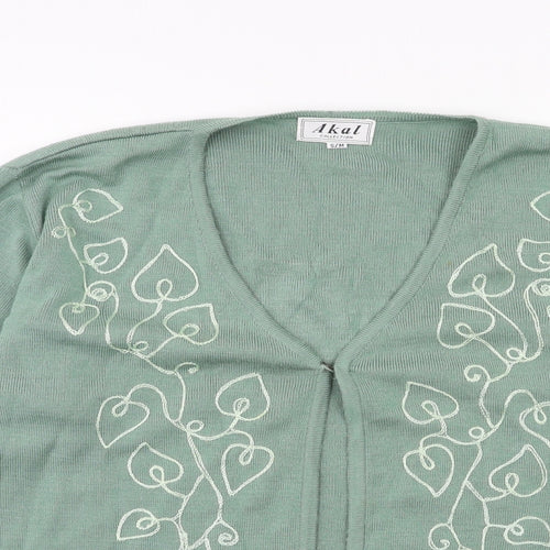 Akal Womens Green  Knit Cardigan Jumper Size S