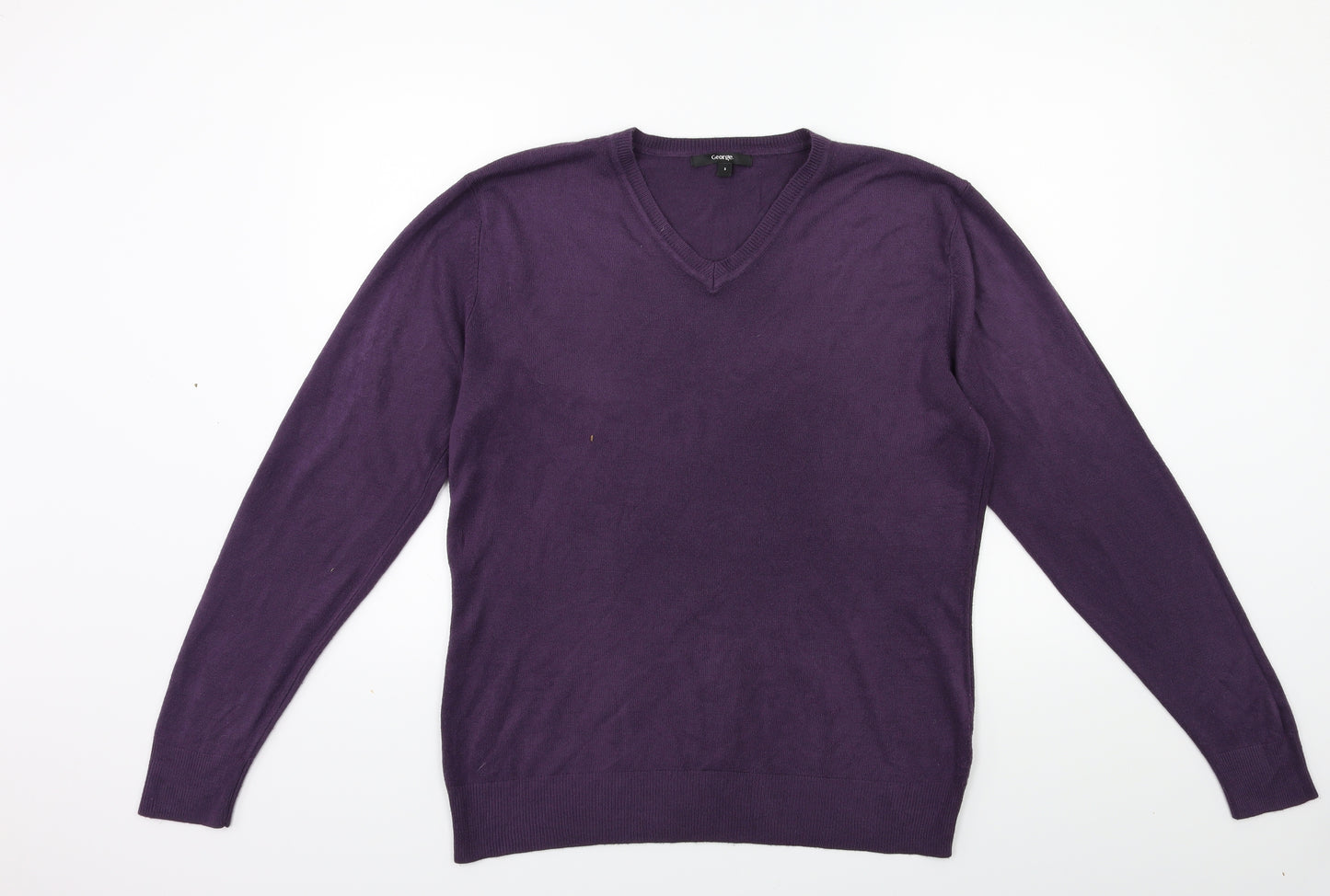 George Mens Purple  Knit Pullover Jumper Size S