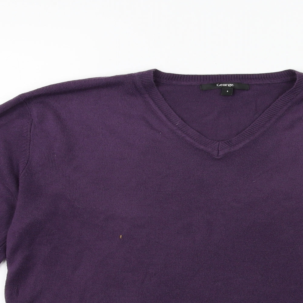 George Mens Purple  Knit Pullover Jumper Size S