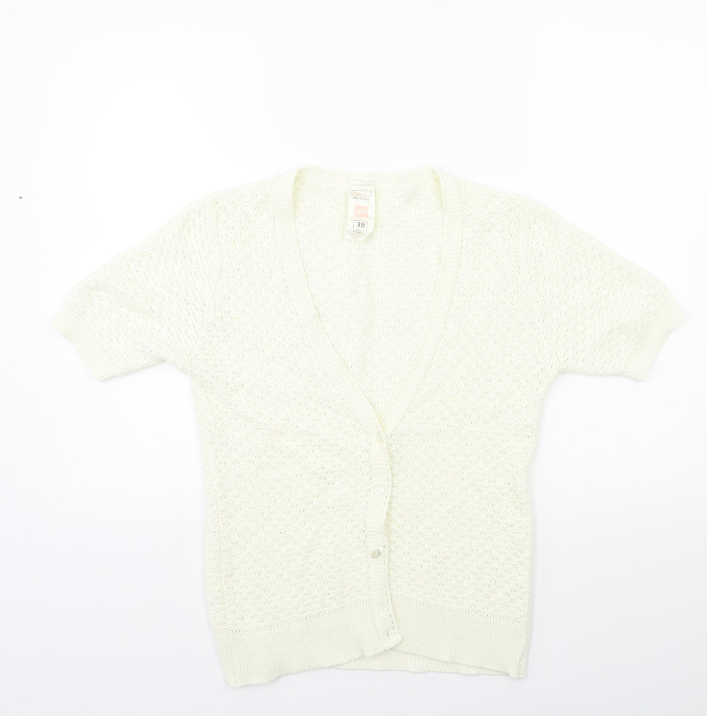st michael Womens White  Knit Cardigan Jumper Size 10