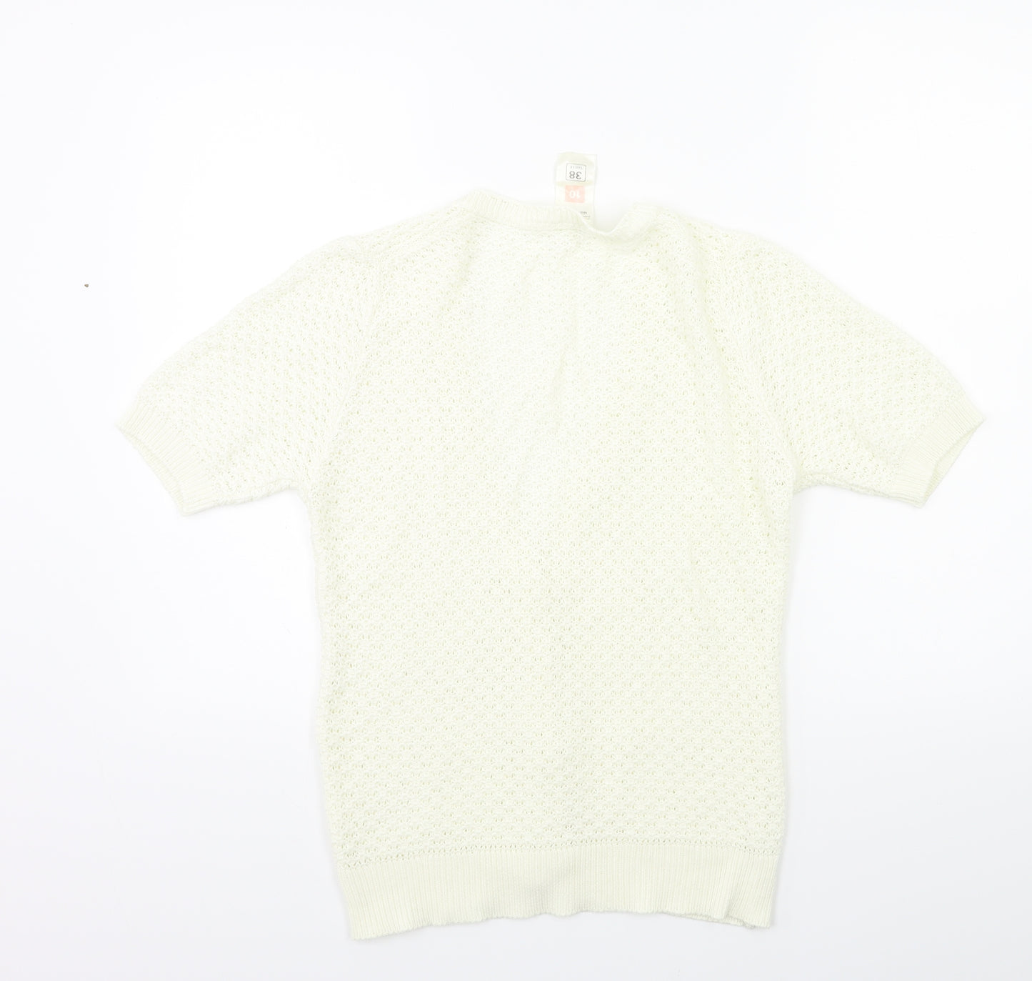 st michael Womens White  Knit Cardigan Jumper Size 10