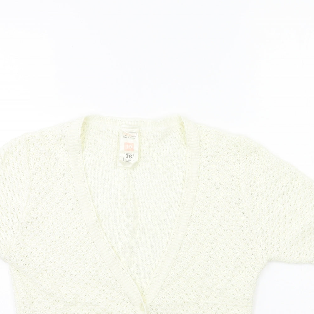 st michael Womens White  Knit Cardigan Jumper Size 10